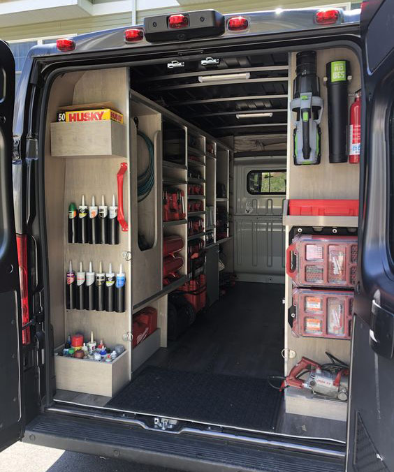 service truck with easy access storage