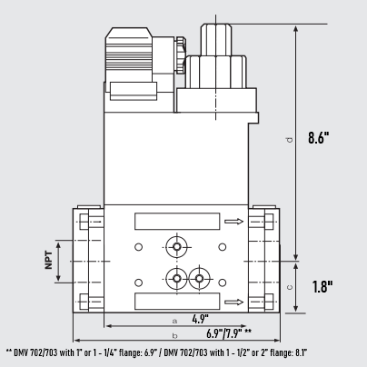 Dungs 224-847 Dual Modular Valve DMV-DLE 703/602 Series Dimensions