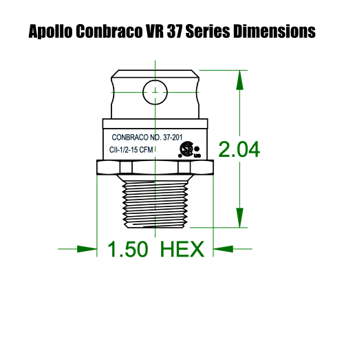 Apollo Conbraco Series 37-200 Brass Vacuum Relief Valve