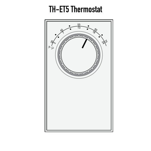 Detroit Radiant TH-ET5 Single Stage Thermostat 22 AMP 24/277 VAC