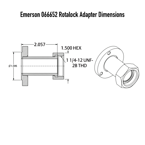 Emerson Flow Controls 066652 OMB-ACG Oil Management Control Adaptor 1 1/4" x 12 UNF-2B THD