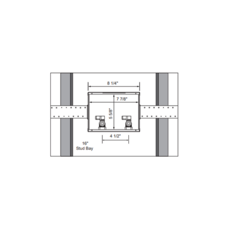 Guy Gray IPS 82122 (MWB-13) Washing Machine Outlet Box Center Drain White Powder-Coated Econo Metal