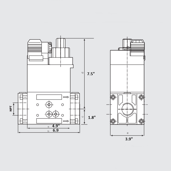 Dungs 224-844 Dual Modular Valve 120 VAC DMV-D 703/602 Dimension Reference