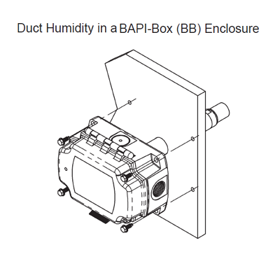 Duct Humidity (%RH) Sensor with Optional Temperature Sensor - BAPI