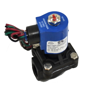 GC Valves S211GF15NPDG4P Solenoid Valve 2-Way Piloted Diaphragm Normally Closed Plastic 1/2" NPT